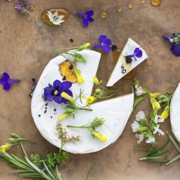 edible-viola-flower-brie-cheese-french-dish-appetiser