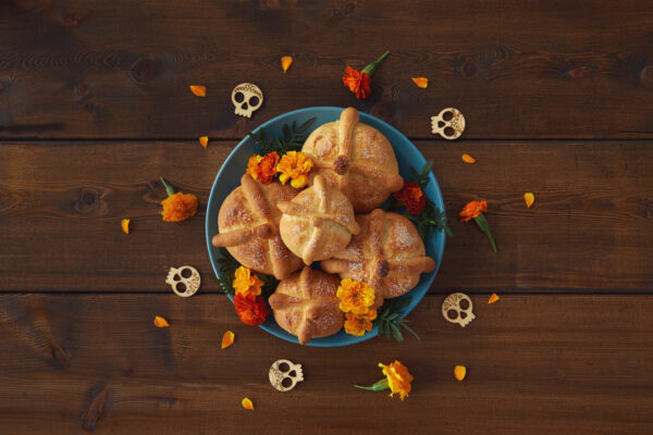 Day of the dead, Dia De Los Muertos Background With bread of death